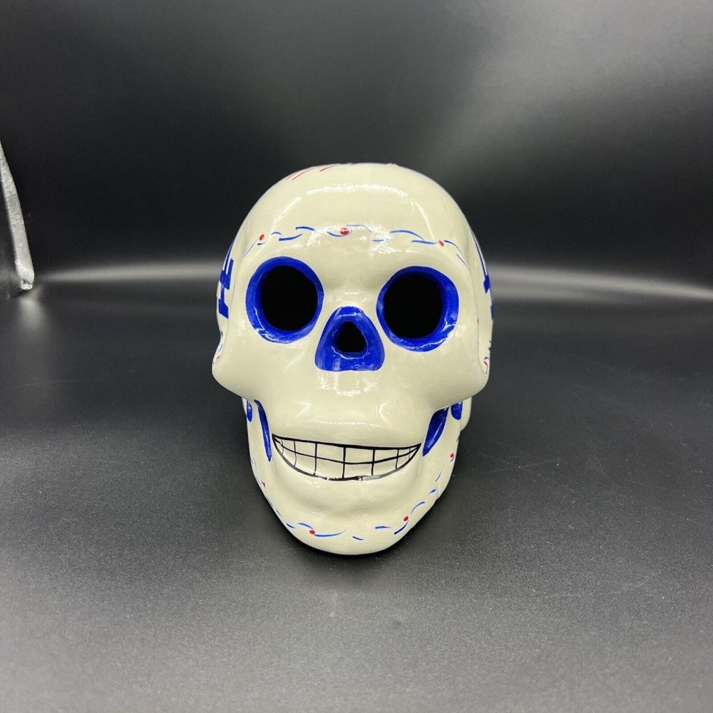 Very Rare LA LOS ANGELES DODGERS BASEBALL Hand Made GLAZE SUGAR SKULL